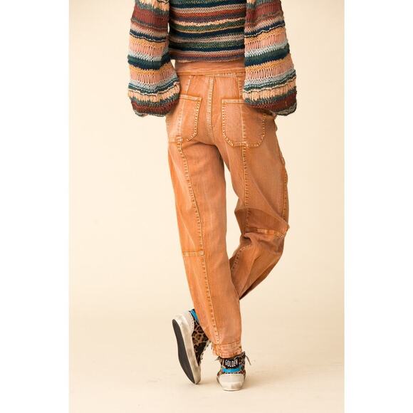 Ulla Johnson Storm Jean Rust Acid Wash Orange Barrel Pants Size 2 Pockets - Picture 10 of 10